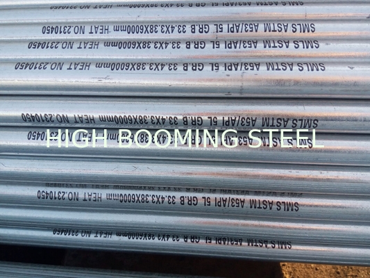 Seamless GI Steel Pipes with threading and couplings